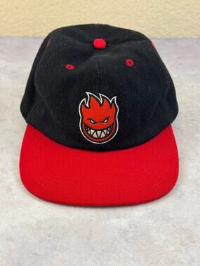 Spitfire Wheels Black Red Bighead Strapback Wool-Blend Skateboard Hat Cap